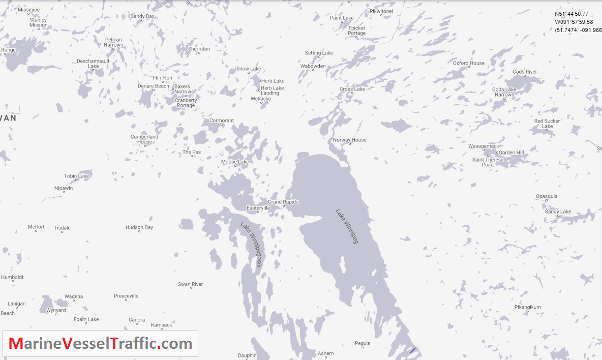 Live Marine Traffic, Density Map and Current Position of ships in SASKATCHEWAN LAKE